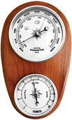 Termometry domowe - Barometr higrometr analogowy drewniany JVD BA231.41 12x21 cm . - miniaturka - grafika 1
