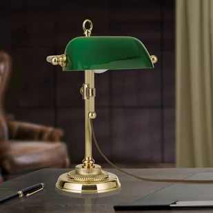 Lampa bankierska Harvard, mosiądz/zielony, 32 cm - Lampy stojące - miniaturka - grafika 2