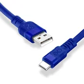 Kable USB - Kabel USBA-USBC eXc WHIPPY Pro 0.9m chabrowy granat - miniaturka - grafika 1