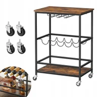 Wózki kuchenne - Wózek kuchenny półka Na Butelki Kieliszki wyspa Barek Na Kółkach vintage - miniaturka - grafika 1