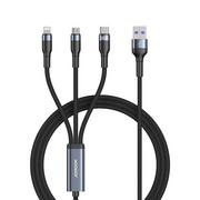Kable USB - Joyroom 3w1 kabel USB - USB Typ C / micro USB / Lightning 66W 6A 1,2m czarny (S-1260G5) S-1260G5 - miniaturka - grafika 1