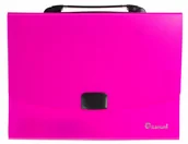 Teczki i skoroszyty - Titanum Teczka A4 z rączką 12 przegródek fluo różowa - - miniaturka - grafika 1