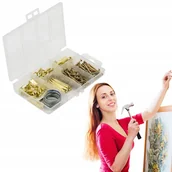 Wieszaki do szafy - ZESTAW DO WIESZANIA OBRAZÓW GWOŹDZIE HACZYKI ETUI - miniaturka - grafika 1