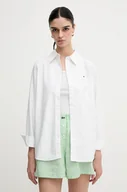 Koszule damskie - Tommy Hilfiger koszula bawełniana damska kolor biały regular z kołnierzykiem klasycznym WW0WW46111 - miniaturka - grafika 1