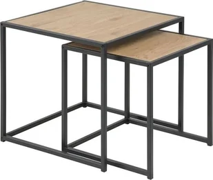 Elior Zestaw stolików kawowych Arron 3X - czarny - Ławy i stoliki kawowe - miniaturka - grafika 1