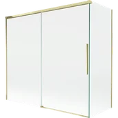 Parawany nawannowe - Mexen Rox parawan nawannowy 2-skrzydłowy rozsuwany 170 + 70 x 150 cm, transparent, złoty - 8C9-170-070-50-00 - miniaturka - grafika 1