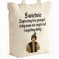 Torby i wózki na zakupy - Torba bawełniana premium na zakupy 1670 Zapiszmy Ten Pomysł I Myślmy Dalej - miniaturka - grafika 1