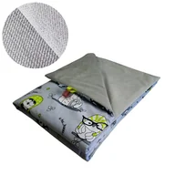Koce i narzuty dla dzieci - Kocyk Dziecięcy 75x100 Ocieplany Szalone Sowy Szare/Szary Bawełna/Velvet Polski Producent - miniaturka - grafika 1