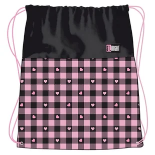 St. Right Worek Szkolny Sportowy Gimnastyczny Na Buty Obuwie Do Szkoły Na Basen Trening Pink Checkered - Worki na buty - miniaturka - grafika 1