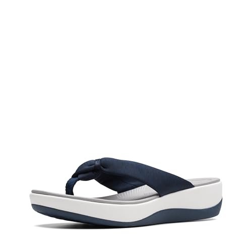 Clarks Klapki damskie Arla Glison, Tkanina niebieski wrzosowy, 42 EU