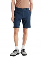 Spodenki męskie - Dockers Granatowe Spodenki Męskie Z Bawełny I Lnu Przed Kolano 38 J2A - miniaturka - grafika 1