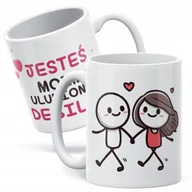 Kubki - Kubek ceramiczny 330ml Walentynki Jesteś Moim Ulubionym Debilem Prezent - miniaturka - grafika 1