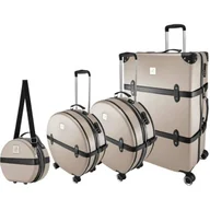 Walizki - Zestaw walizek SEMI LINE T5674-0 Szampańsko-czarny - miniaturka - grafika 1