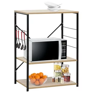 vidaXL Szafka na mikrofalówkę, czarno-dębowa, 60x39,6x79,5 cm - Meble modułowe i akcesoria - miniaturka - grafika 1