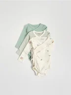 Body - Reserved - Bawełniane body 3 pack - jasnozielony - miniaturka - grafika 1