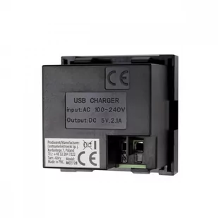 Maclean Gniazdo USB x2 z ładowarką pasuje do szklanych ramek MCE728B Czarne - Żarówki LED - miniaturka - grafika 3