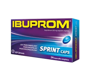 US PHARMACIA SP. Z O.O. Ibuprom Sprint Caps 200 Mg 24 Kapsułki - Przeziębienie i grypa - miniaturka - grafika 1