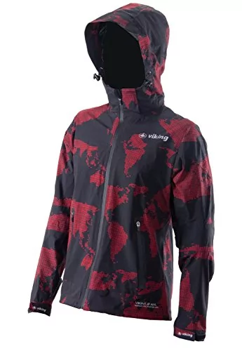 Viking Monsun męska kurtka funkcyjna kurtka przeciwdeszczowa kurtka outdoorowa - czarno-czerwona, L