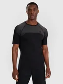 Koszulki sportowe męskie - 4F Koszulka treningowa bezszwowa męska - czarna L/XL - miniaturka - grafika 1