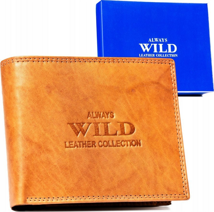 Always Wild Duży portfel męski ze skóry naturalnej - Always Wild NoSize