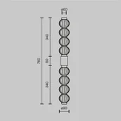 Lampy ścienne - Maytoni kinkiet LED Amulet, liniowy, 76 cm, przezroczysty / złoty - miniaturka - grafika 1
