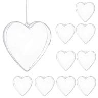 Bombki - Bombki akrylowe 10cm serce plastikowe decoupage zestaw 10 szt. - miniaturka - grafika 1