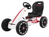 Jeździki dla dzieci - Gokart na Pedały dla dzieci Licencja ABARTH Koła EVA Wolny Bieg Biały - miniaturka - grafika 1