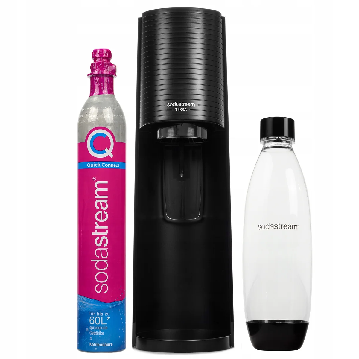 Saturator do wody SodaStream Terra czarny z butelką 1 l i syropami