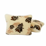 Poduszki - Poduszka merynos 70x80 Acero bezowa w brązowe liście Pościelowe wyroby rozgrzewające - miniaturka - grafika 1