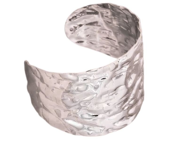 Szeroka sztywna bransoletka bangle bez kamieni