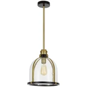 Lampy sufitowe - LAMPA WISZĄCA LOFT CZARNO-MOSIĘŻNA BRANSON - miniaturka - grafika 1