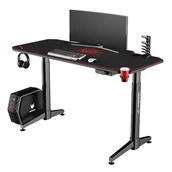 Biurka gamingowe - ULTRADESK Biurko dla gracza LEVEL RED, 140x66cm, 72-124cm, elektrycznie regulowana wysokość - miniaturka - grafika 1