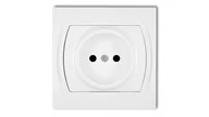 Gniazdka elektryczne - Karlik elektrotechnik LOGO Gniazdo pojedyncze b/u biały LGP-1 LGP-1p - miniaturka - grafika 1