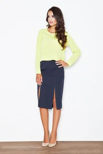 Ołówkowa SPÓDNICA KLASYCZNA z rozcięciami niebieska M - Spódnice Ołówkowa SPÓDNICA KLASYCZNA z rozcięciami niebieska M - Spódnice - miniaturka - grafika 1