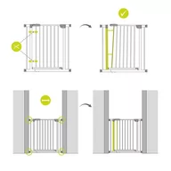 Zabezpieczenia dla dzieci - Hauck bramka Stop N Safe 2 + 9cm rozszerzenie white - miniaturka - grafika 1