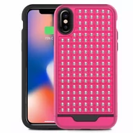 Etui i futerały do telefonów - Zizo Star Diamond Hybrid Cover - Etui iPhone X (Pink/Black) - miniaturka - grafika 1