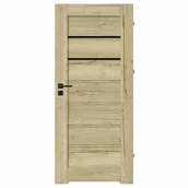 Drzwi wewnętrzne - Skrzydło drzwiowe łazienkowe z podcięciem wentylacyjnym Syrion dąb halifax 80 prawe Nawadoor - miniaturka - grafika 1