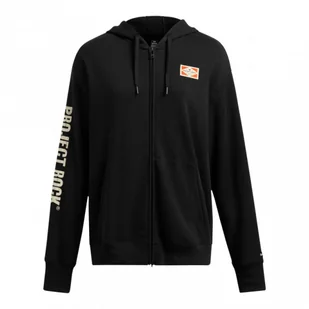 Damska bluza dresowa rozpinana z kapturem Under Armour Project Rock W Hwt Fz Hard At Wrk - czarna - UNDER ARMOUR - Bluzy sportowe damskie - miniaturka - grafika 1