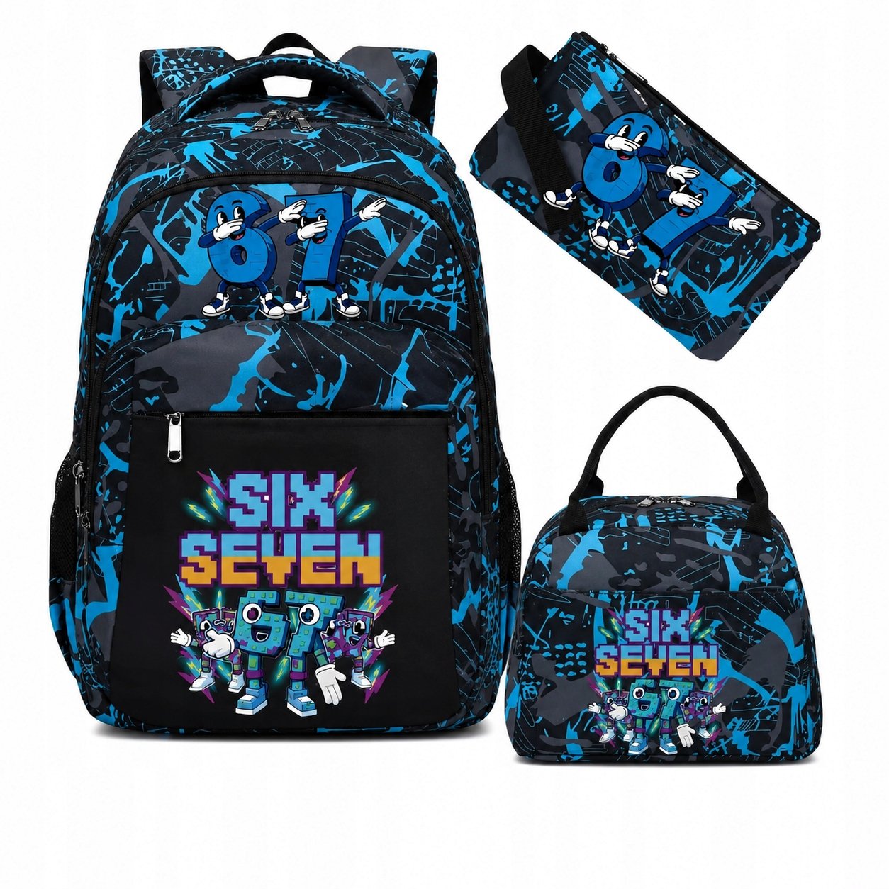 Plecak Szkolny 67 Six Seven Do Szkoły Tornister Lunchbox Piórnik Zestaw 3w1
