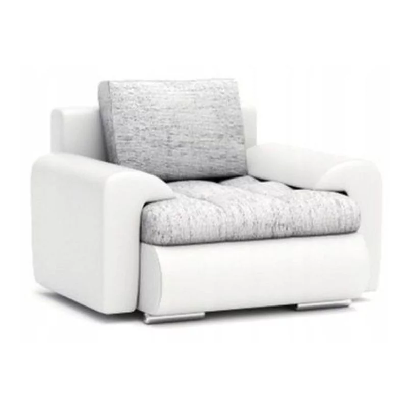 Fotel do salonu, pokoju, Tokio IX, 100x97x70 cm, biel, szary