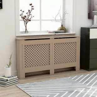 vidaXL Osłona na kaloryfer, 152x19x81 cm, MDF - Akcesoria grzewcze - miniaturka - grafika 1