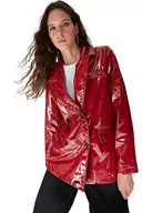 Płaszcze damskie - Trendyol Damski płaszcz z klapą, zwykły, bordowy, 38, Burgund, 64 - miniaturka - grafika 1