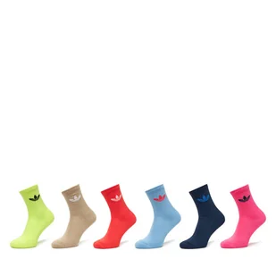 Zestaw 6 par wysokich skarpet unisex adidas Trefoil Cushion JY2679 Kolorowy - Skarpetki męskie - miniaturka - grafika 1