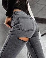 Spodnie damskie - Spodnie jeansowe damskie OLAVOGA DAZY 2024 szare M - Fashionplace - miniaturka - grafika 1