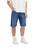 Spodenki damskie - TOM TAILOR Męskie szorty bermudy o luźnym kroju, 10119 - Used Mid Stone Blue Denim, 40 - miniaturka - grafika 1