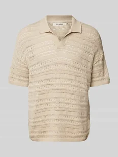 Koszulka polo z fakturowanym wzorem model ‘GRAYSON’ - Koszulki męskie - miniaturka - grafika 1