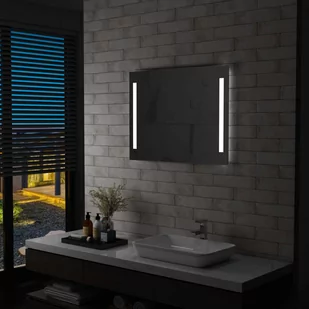 Ścienne lustro łazienkowe z LED VIDAXL, 80x60 cm - Lustra - miniaturka - grafika 1