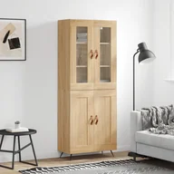 Witryny - vidaXL Witrynka, dąb sonoma, 69,5x34x180 cm, materiał drewnopochodny - miniaturka - grafika 1