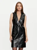 Sukienki - Sisley Sukienka z imitacji skóry 4S6DLV06O Czarny Slim Fit - miniaturka - grafika 1