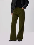 Spodnie damskie - Reserved - Sztruksowe spodnie - zielony - miniaturka - grafika 1